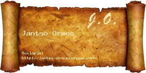 Jantso Ormos névjegykártya